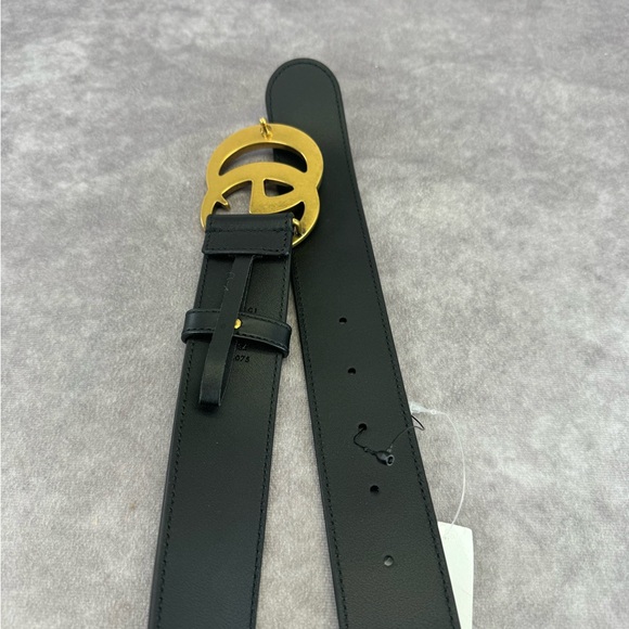 Gucci 2015 Re Edition Wide Leather Belt Gg Double Marmont Black 400593 85/34 - Picture 6 of 10